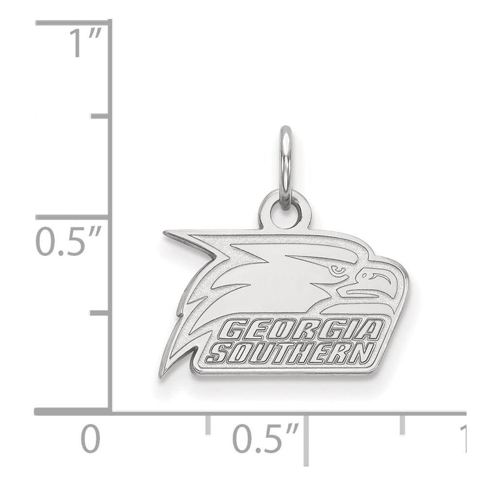 Alternate view of the 10k White Gold Georgia Southern U XS (Tiny) Mascot Logo Charm Pendant by The Black Bow Jewelry Co.