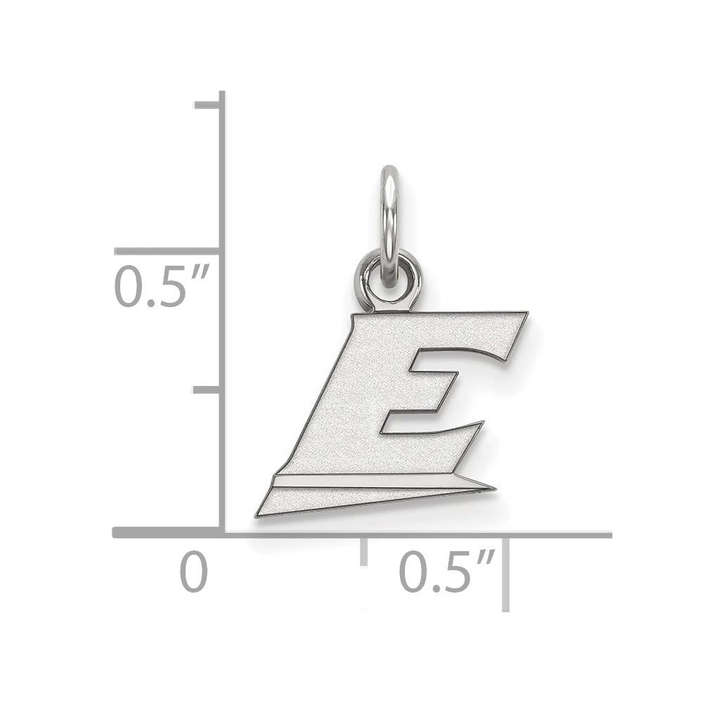 Alternate view of the 10k White Gold Eastern Kentucky U XS (Tiny) Charm or Pendant by The Black Bow Jewelry Co.