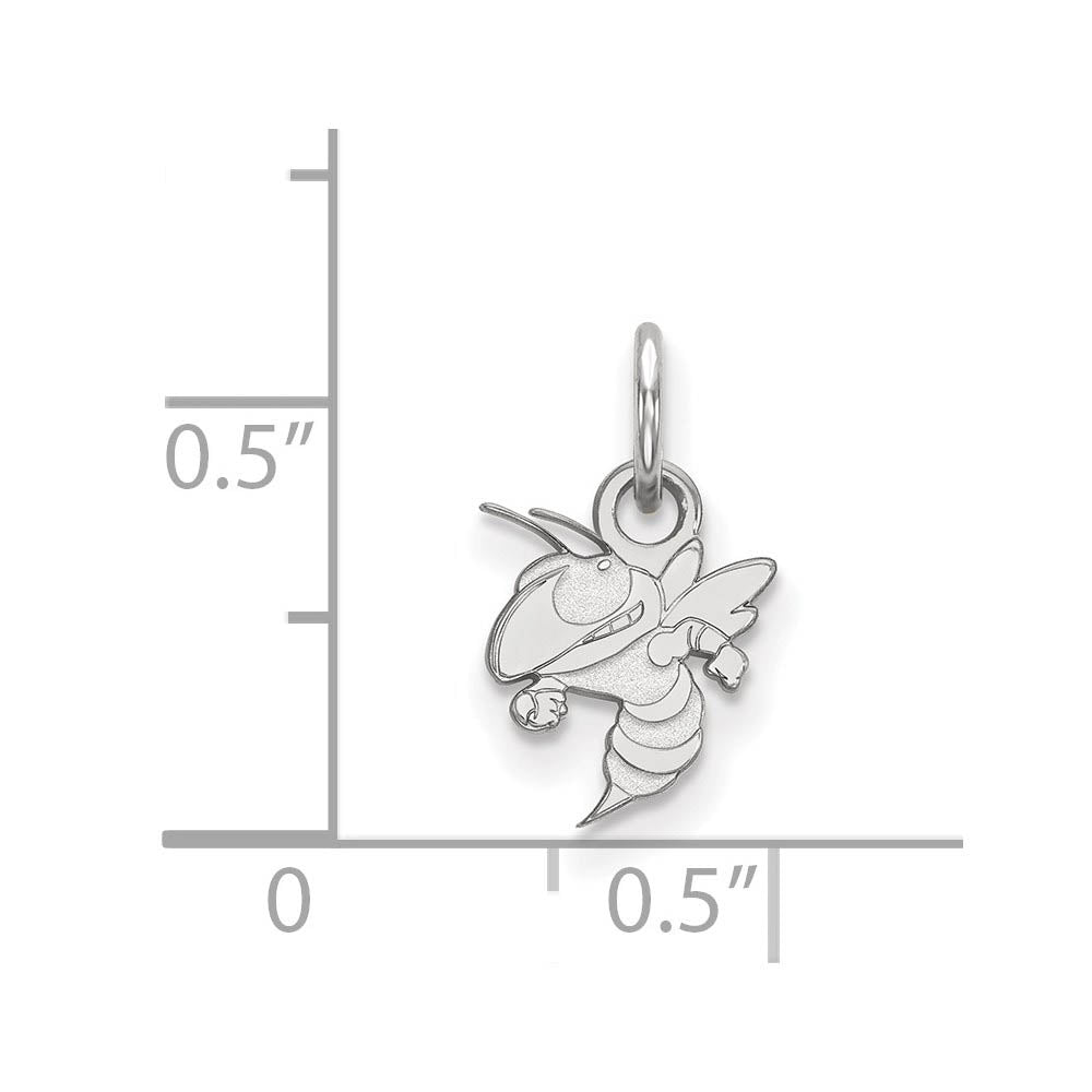 Alternate view of the 10k White Gold Georgia Technology XS (Tiny) Charm or Pendant by The Black Bow Jewelry Co.