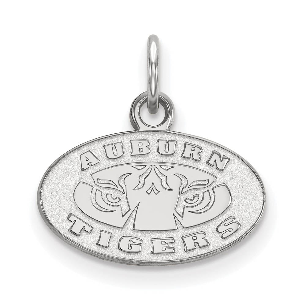 10k White Gold Auburn U XS (Tiny) Charm or Pendant, Item P22773 by The Black Bow Jewelry Co.