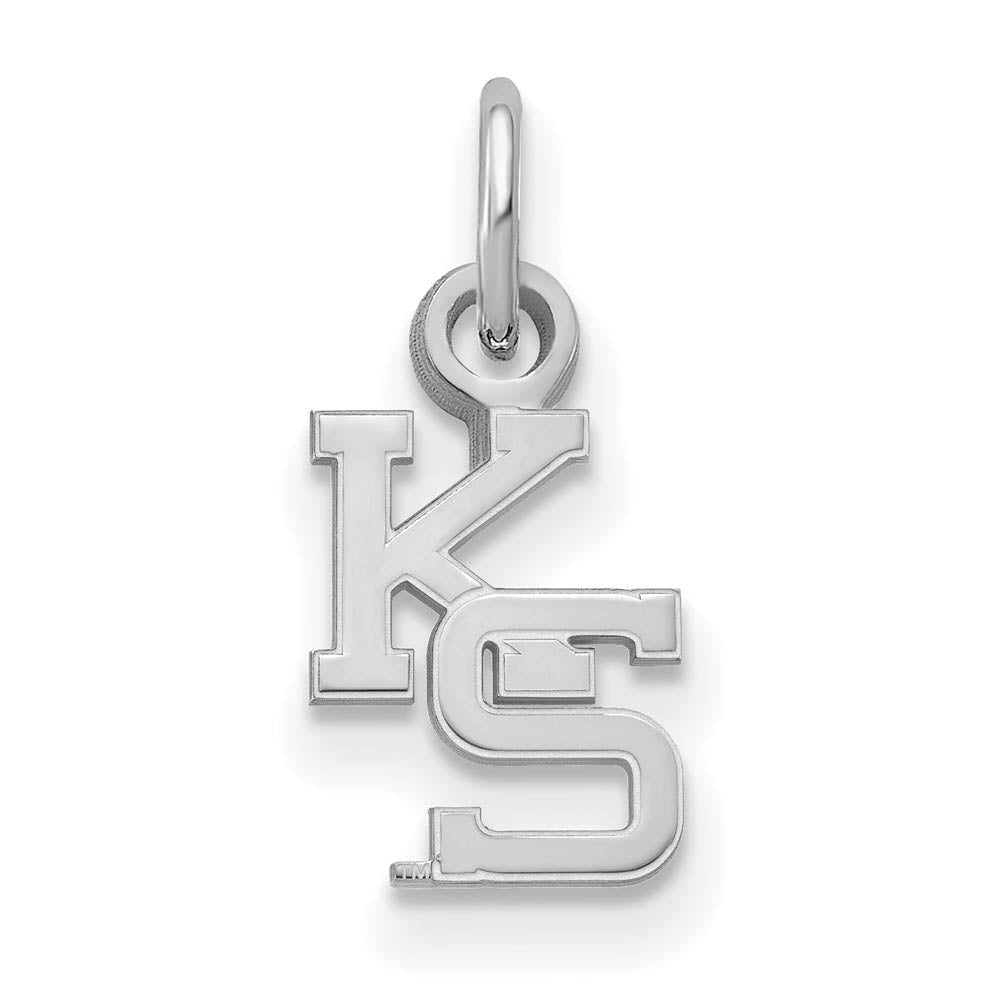 10k White Gold Kansas State XS (Tiny) Charm or Pendant, Item P22775 by The Black Bow Jewelry Co.