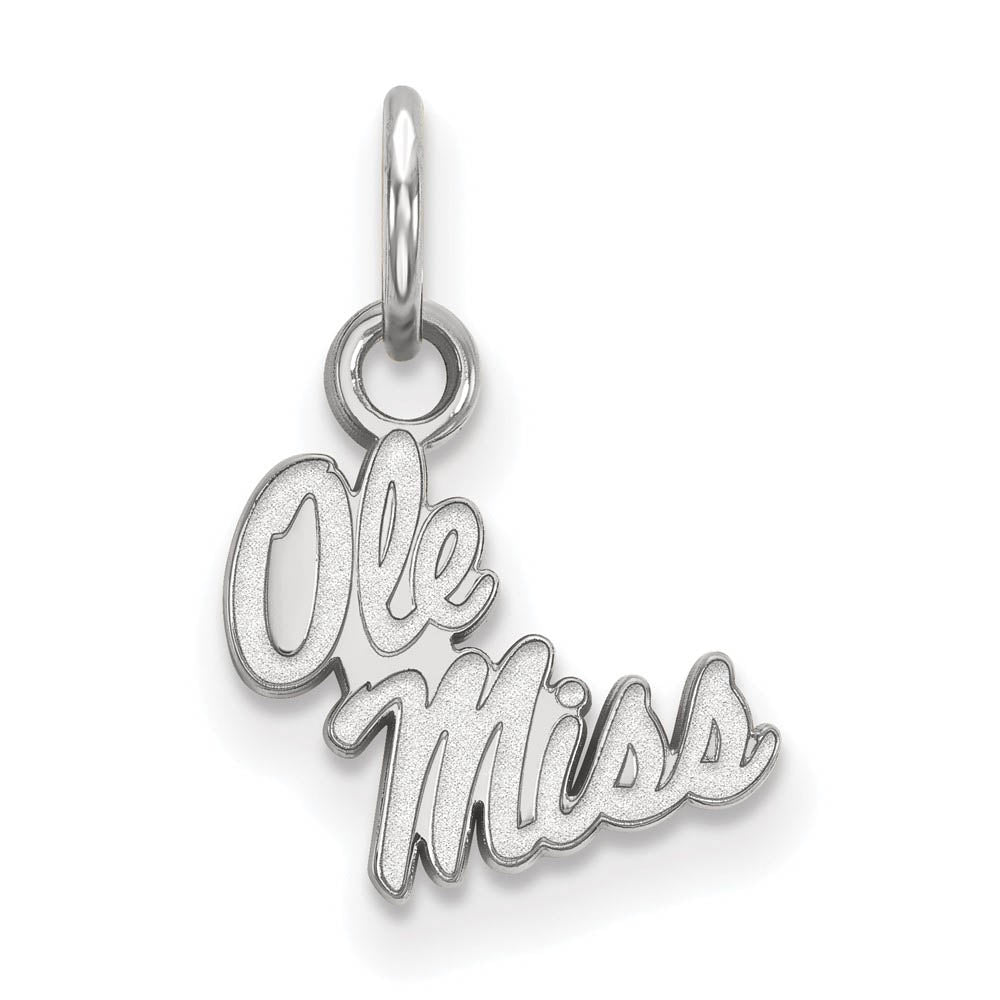 10k White Gold U. of Mississippi XS (Tiny) Charm or Pendant, Item P22785 by The Black Bow Jewelry Co.