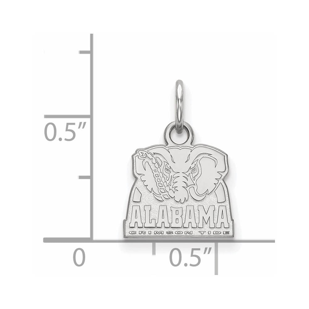 Alternate view of the 10k White Gold U. of Alabama XS (Tiny) Logo Charm or Pendant by The Black Bow Jewelry Co.