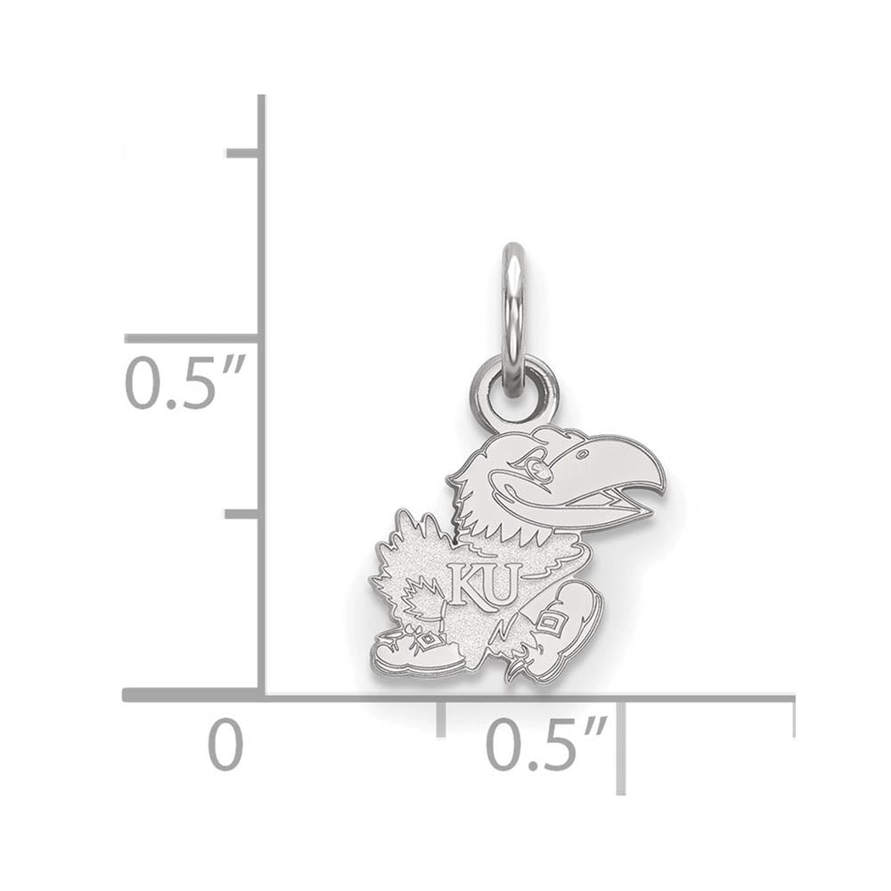 Alternate view of the 10k White Gold U. of Kansas XS (Tiny) Charm or Pendant by The Black Bow Jewelry Co.