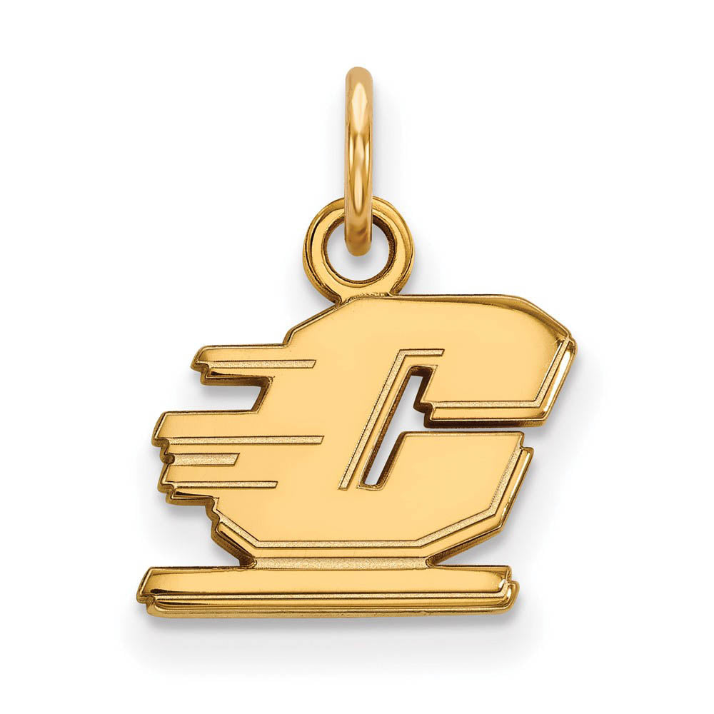 10k Yellow Gold Central Michigan U XS (Tiny) Charm or Pendant, Item P22800 by The Black Bow Jewelry Co.