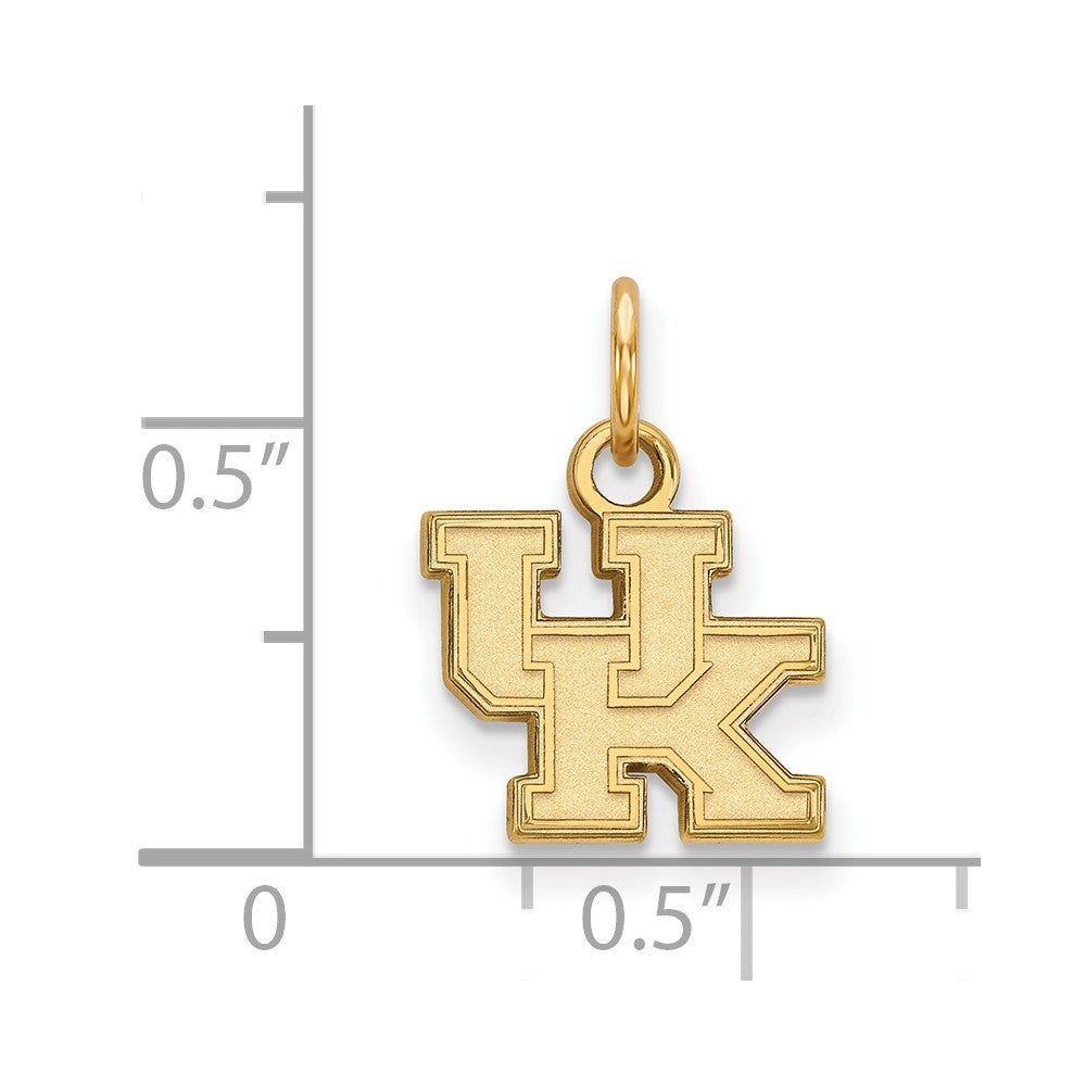 Alternate view of the 10k Yellow Gold U. of Kentucky XS (Tiny) &#39;UK&#39; Charm or Pendant by The Black Bow Jewelry Co.