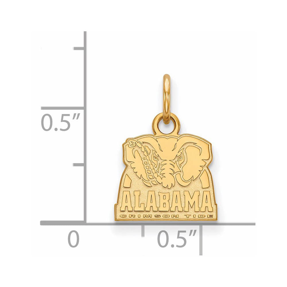 Alternate view of the 10k Yellow Gold U. of Alabama XS (Tiny) Logo Charm or Pendant by The Black Bow Jewelry Co.