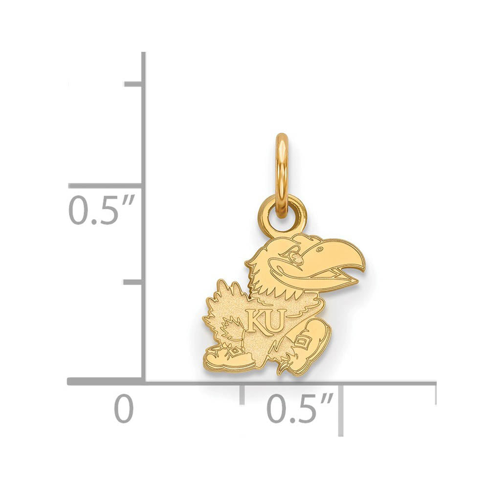 Alternate view of the 10k Yellow Gold U. of Kansas XS (Tiny) Charm or Pendant by The Black Bow Jewelry Co.