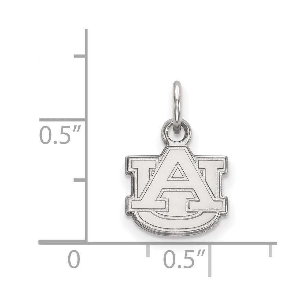 Alternate view of the 14k White Gold Auburn U XS (Tiny) 'AU' Charm or Pendant by The Black Bow Jewelry Co.