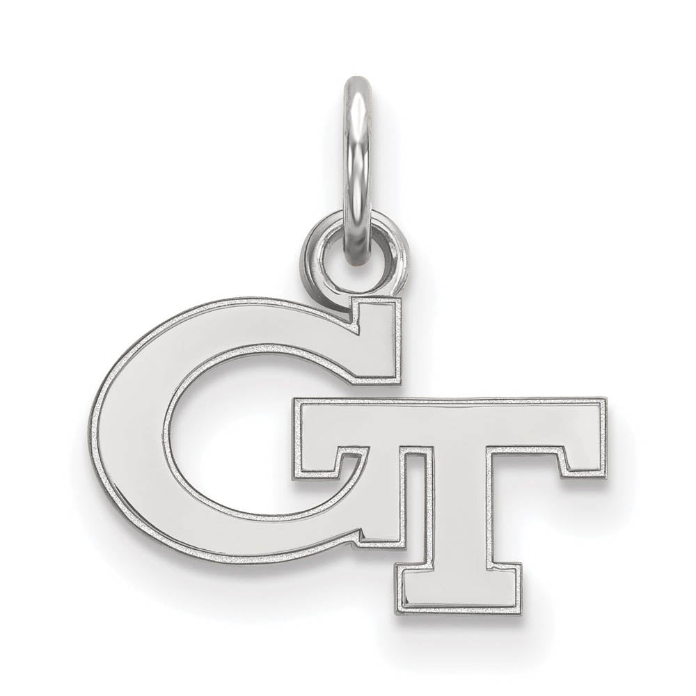 14k White Gold Georgia Technology XS (Tiny) 'GT' Charm or Pendant, Item P22900 by The Black Bow Jewelry Co.