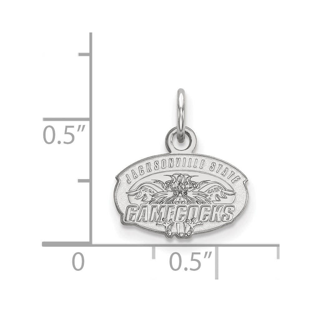 Alternate view of the 14k White Gold Jacksonville State XS (Tiny) Charm or Pendant by The Black Bow Jewelry Co.