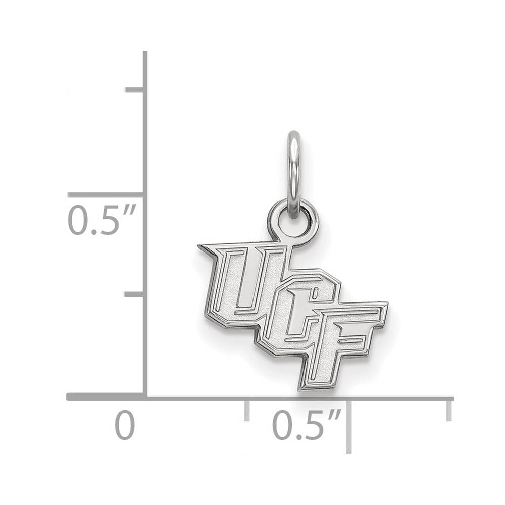 Alternate view of the 14k White Gold Central Florida XS (Tiny) 'UCF' Charm or Pendant by The Black Bow Jewelry Co.
