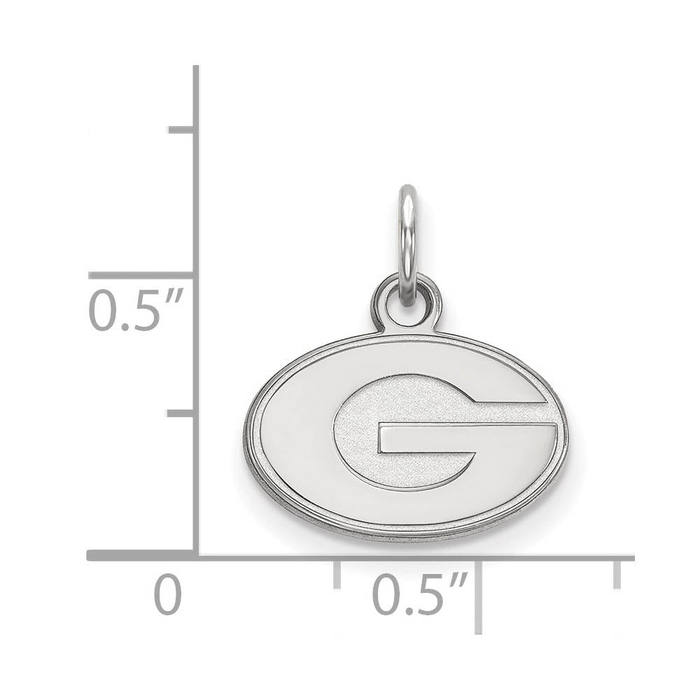 Alternate view of the 14k White Gold U. of Georgia XS (Tiny) 'G' Charm or Pendant by The Black Bow Jewelry Co.