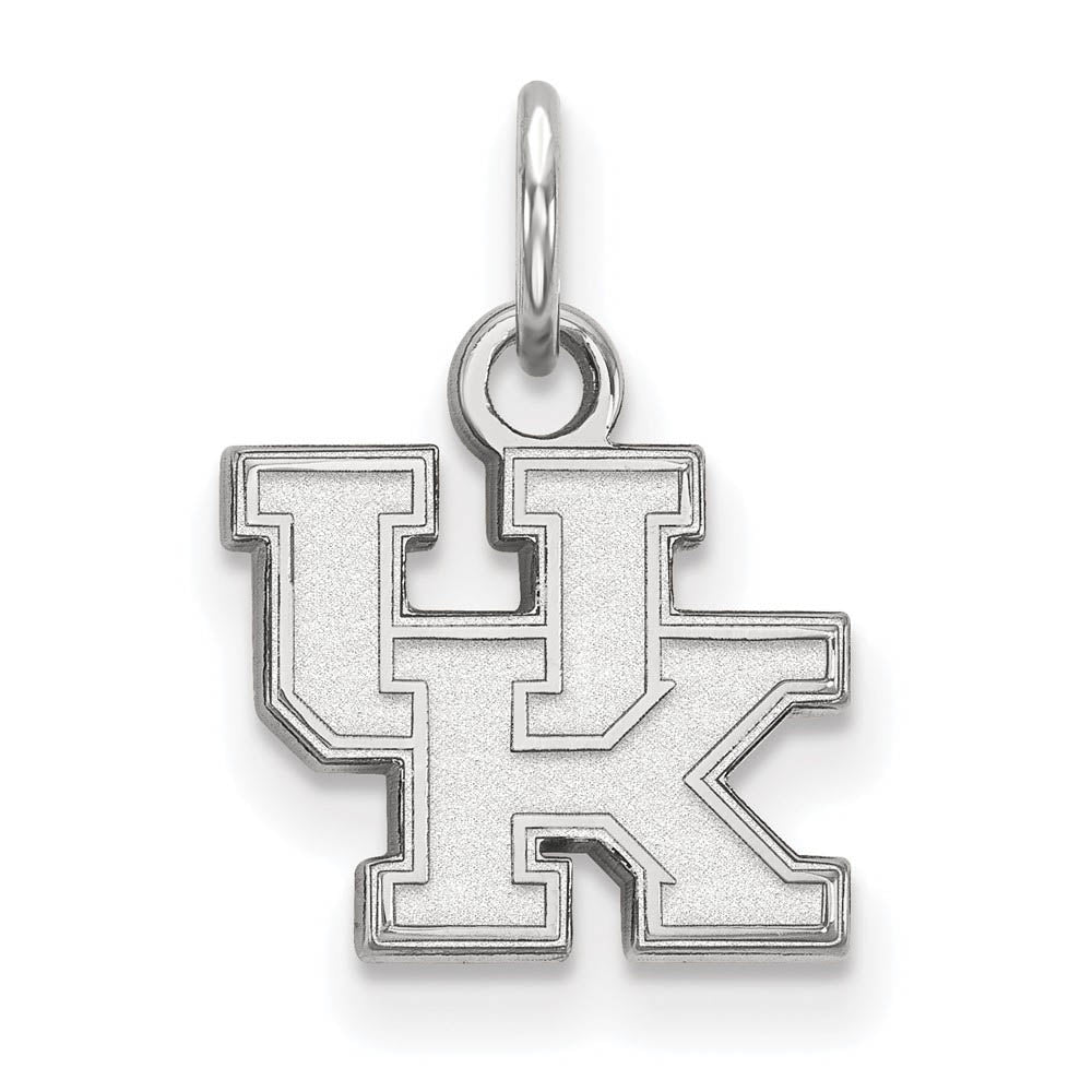 14k White Gold U. of Kentucky XS (Tiny) 'UK' Charm or Pendant, Item P22924 by The Black Bow Jewelry Co.