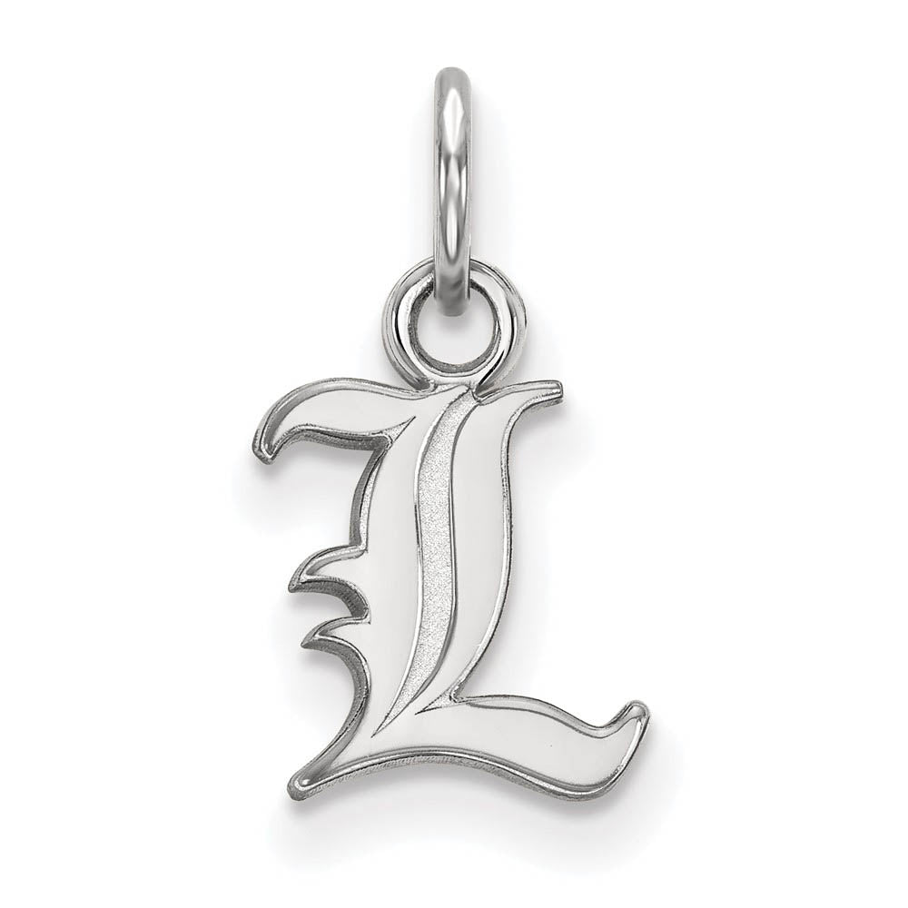 14k White Gold U. of Louisville XS (Tiny) Charm or Pendant, Item P22926 by The Black Bow Jewelry Co.