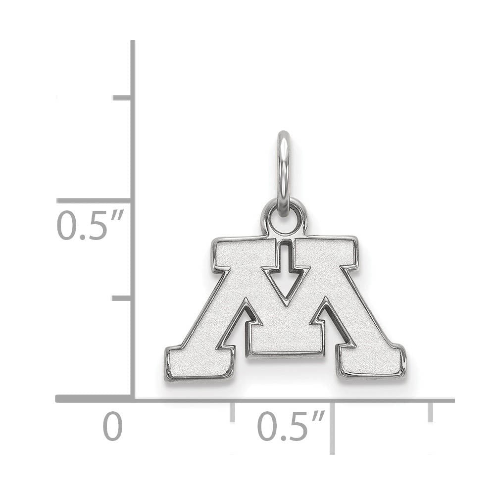 Alternate view of the 14k White Gold U. of Minnesota XS (Tiny) Initial M Charm or Pendant by The Black Bow Jewelry Co.