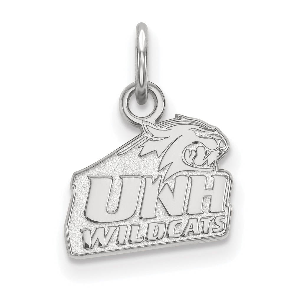 14k White Gold U. of New Hampshire XS (Tiny) Logo Charm or Pendant, Item P22934 by The Black Bow Jewelry Co.