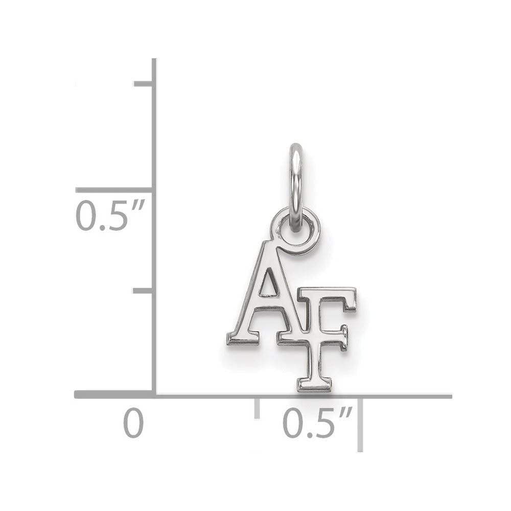 Alternate view of the 14k White Gold Air force Academy XS (Tiny) Charm or Pendant by The Black Bow Jewelry Co.