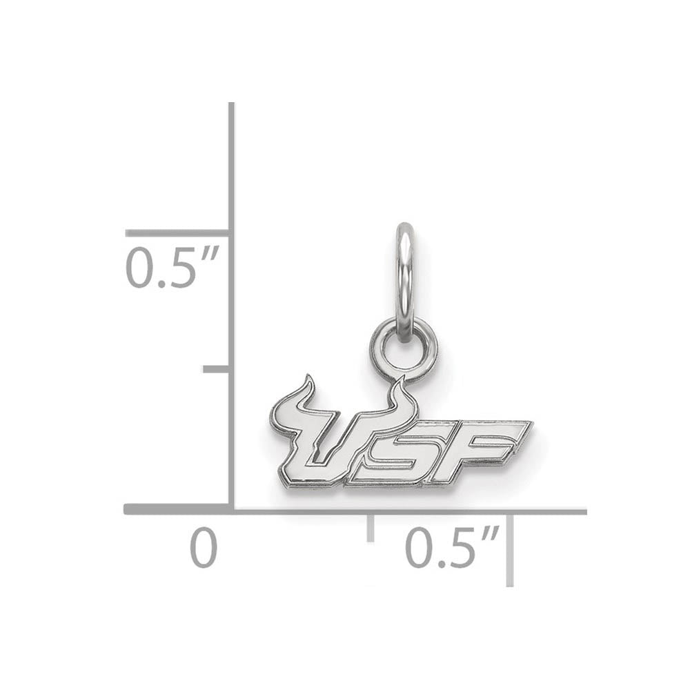 Alternate view of the 14k White Gold South Florida XS (Tiny) 'USF' Charm or Pendant by The Black Bow Jewelry Co.