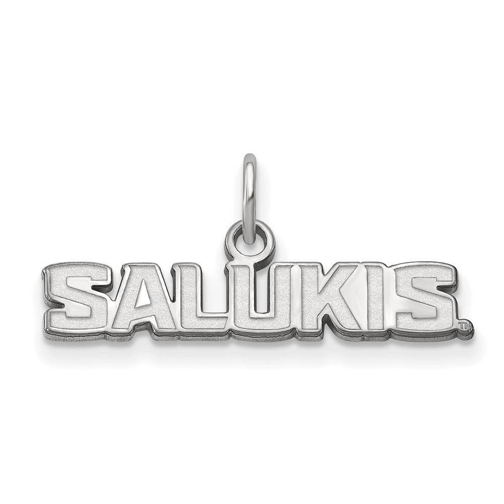 14k White Gold Southern Illinois U. XS (Tiny) Charm or Pendant, Item P22948 by The Black Bow Jewelry Co.