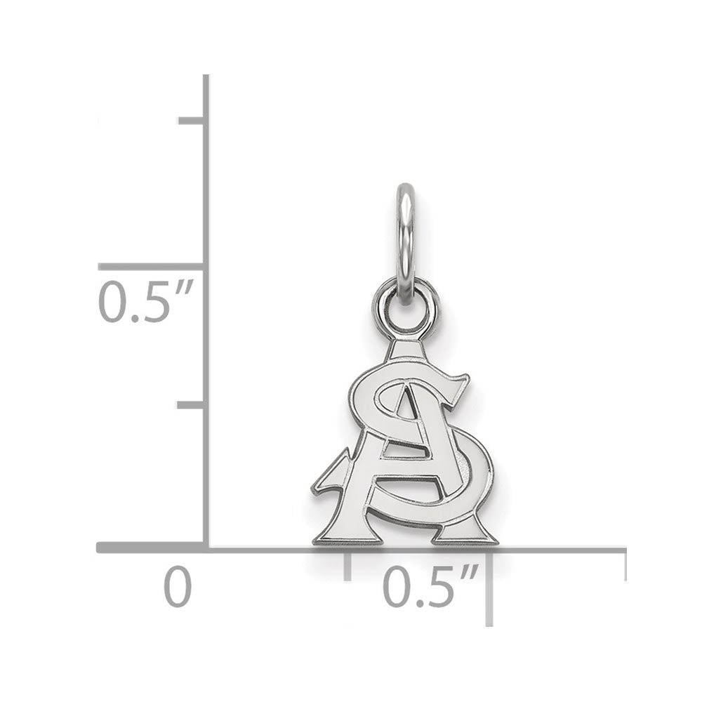 Alternate view of the 14k White Gold Arizona State XS (Tiny) Charm or Pendant by The Black Bow Jewelry Co.