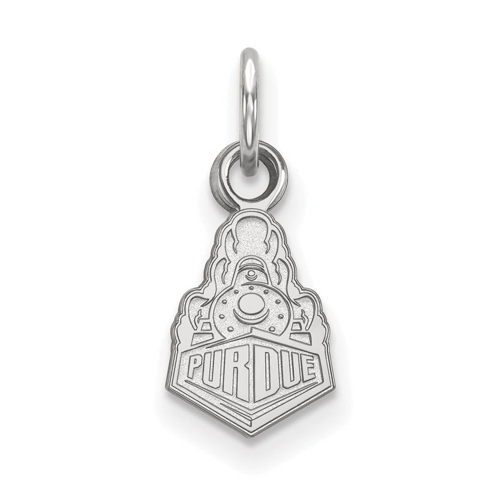14k White Gold Purdue XS (Tiny) Logo Charm or Pendant, Item P22955 by The Black Bow Jewelry Co.