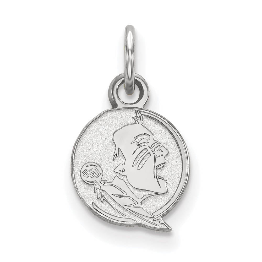 14K White Gold Florida State XS (Tiny) Mascot Charm or Pendant, Item P22962 by The Black Bow Jewelry Co.