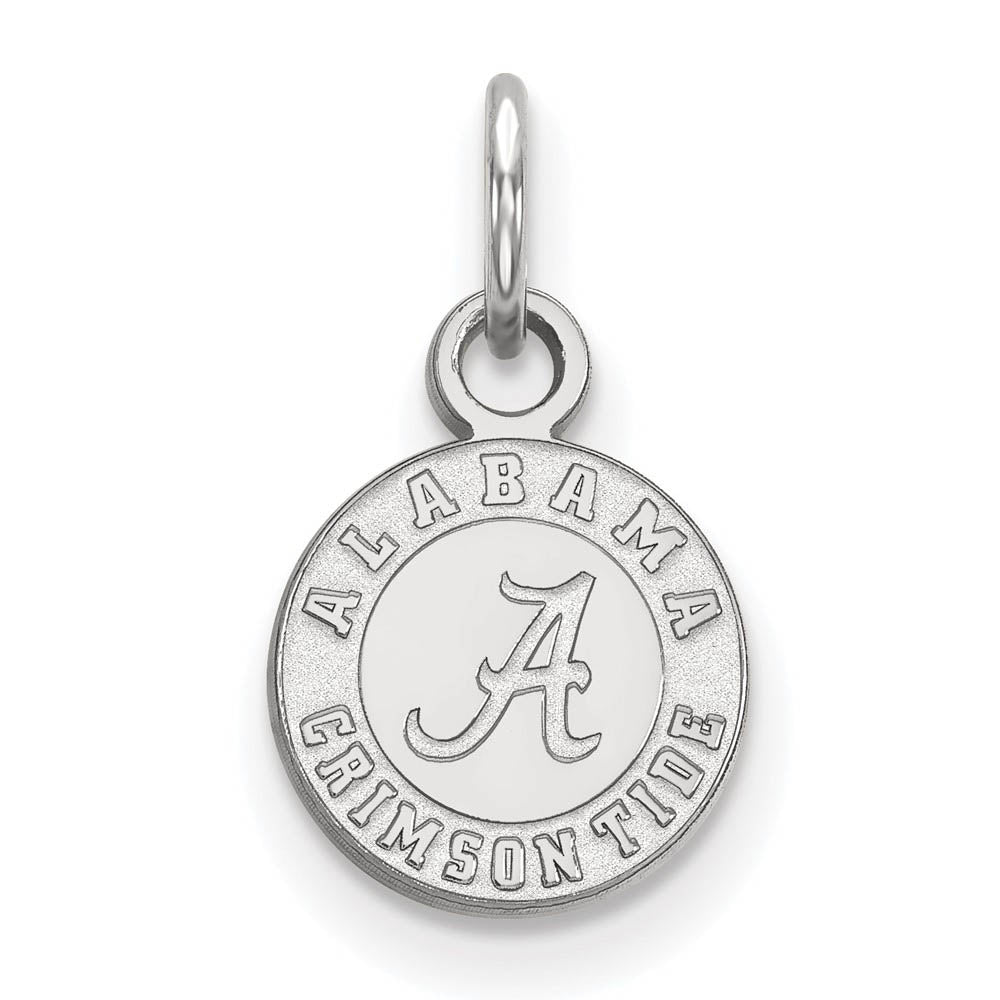 14k White Gold U. of Alabama XS (Tiny) Logo Charm or Pendant, Item P22966 by The Black Bow Jewelry Co.