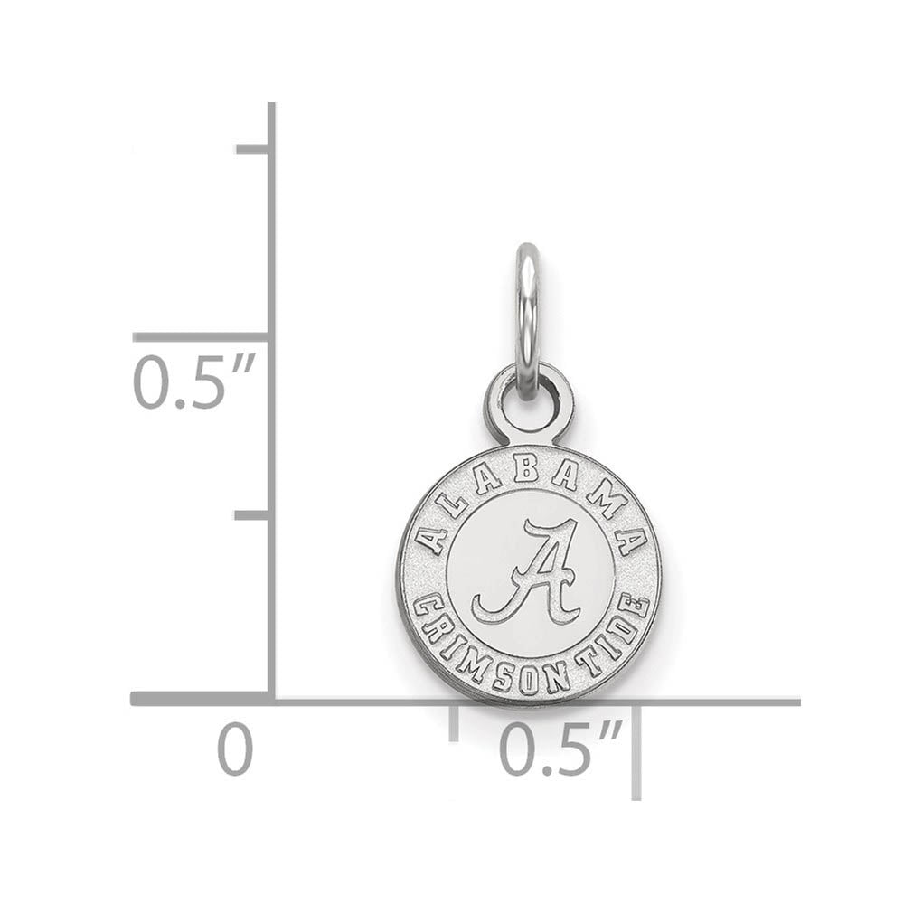 Alternate view of the 14k White Gold U. of Alabama XS (Tiny) Logo Charm or Pendant by The Black Bow Jewelry Co.