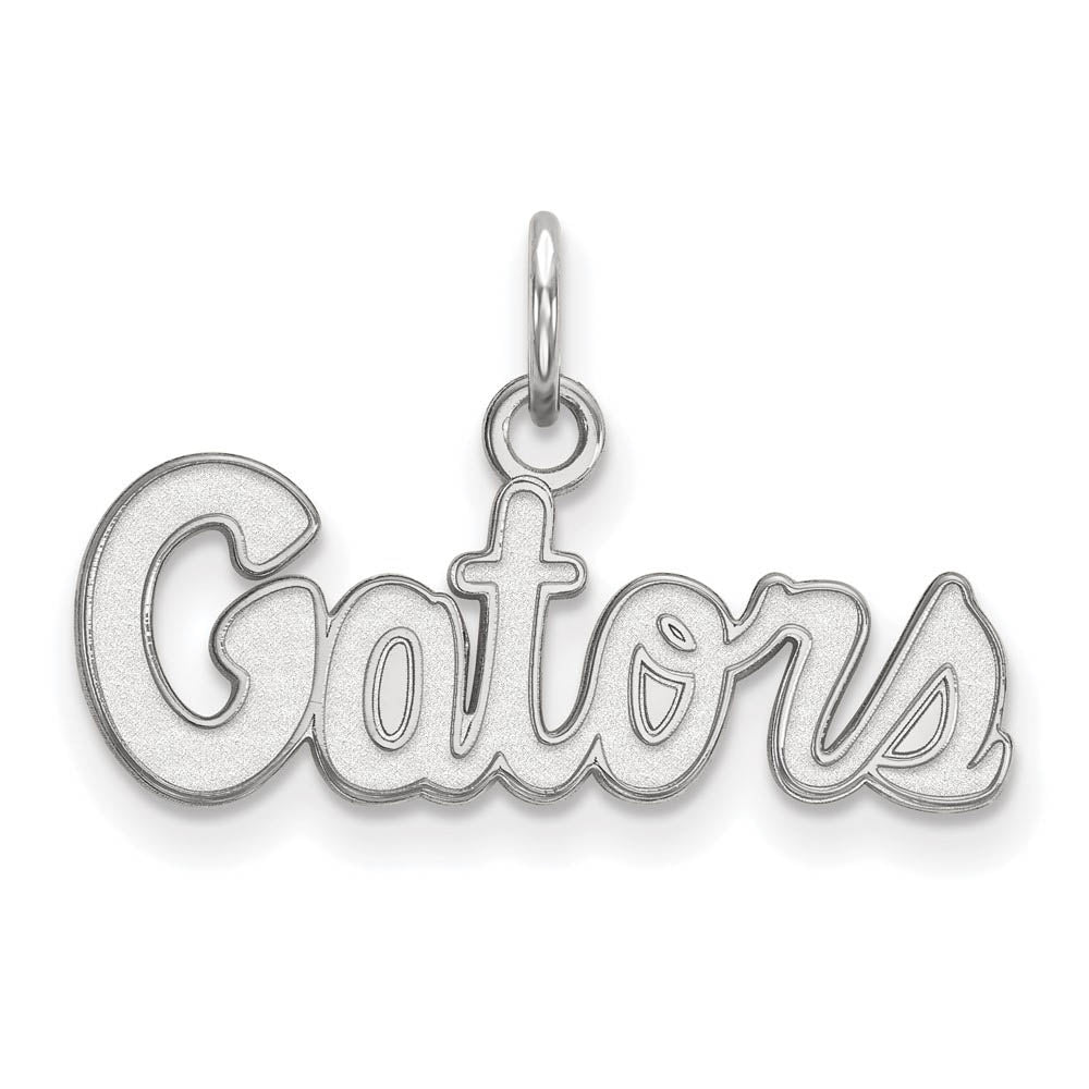 14k White Gold U of Florida XS (Tiny) Script Charm or Pendant, Item P22967 by The Black Bow Jewelry Co.