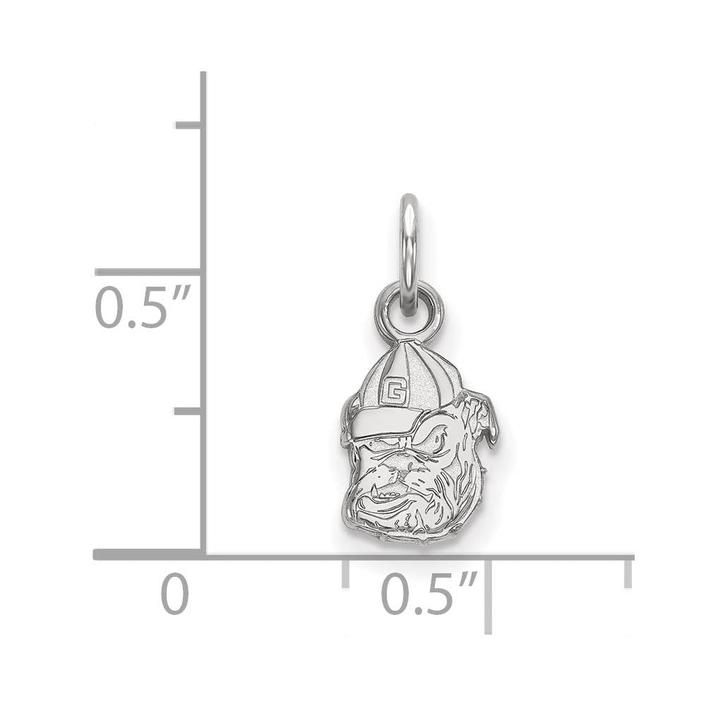 Alternate view of the 14k White Gold U. of Georgia XS (Tiny) Mascot Charm or Pendant by The Black Bow Jewelry Co.