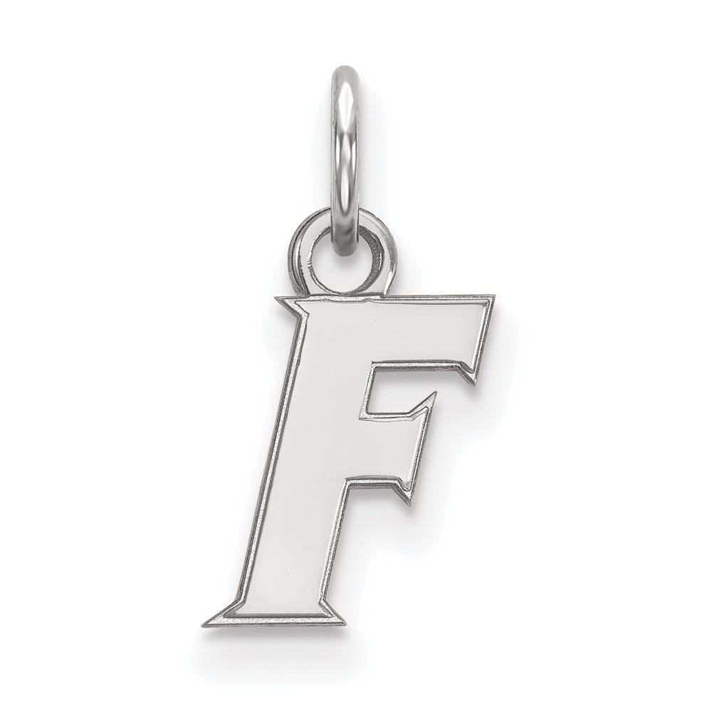 14k White Gold U of Florida XS (Tiny) Initial F Charm or Pendant, Item P22975 by The Black Bow Jewelry Co.