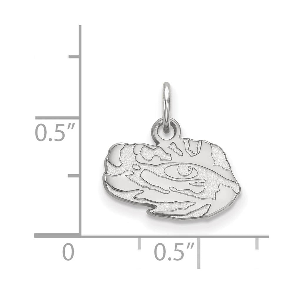 Alternate view of the 14k White Gold Louisiana State XS (Tiny) Mascot Charm or Pendant by The Black Bow Jewelry Co.