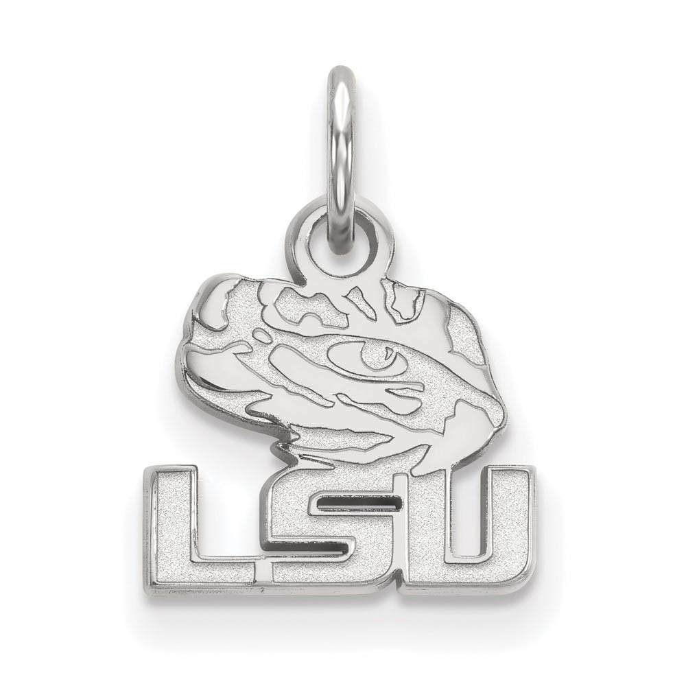 14k White Gold Louisiana State XS (Tiny) Charm or Pendant, Item P22983 by The Black Bow Jewelry Co.