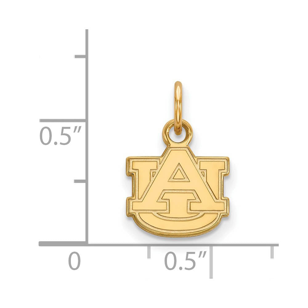 Alternate view of the 14k Yellow Gold Auburn U XS (Tiny) 'AU' Charm or Pendant by The Black Bow Jewelry Co.
