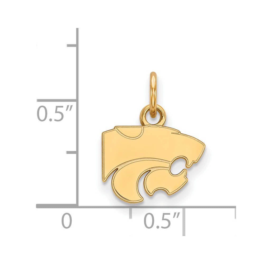 Alternate view of the 14k Yellow Gold Kansas State XS (Tiny) Mascot Charm or Pendant by The Black Bow Jewelry Co.
