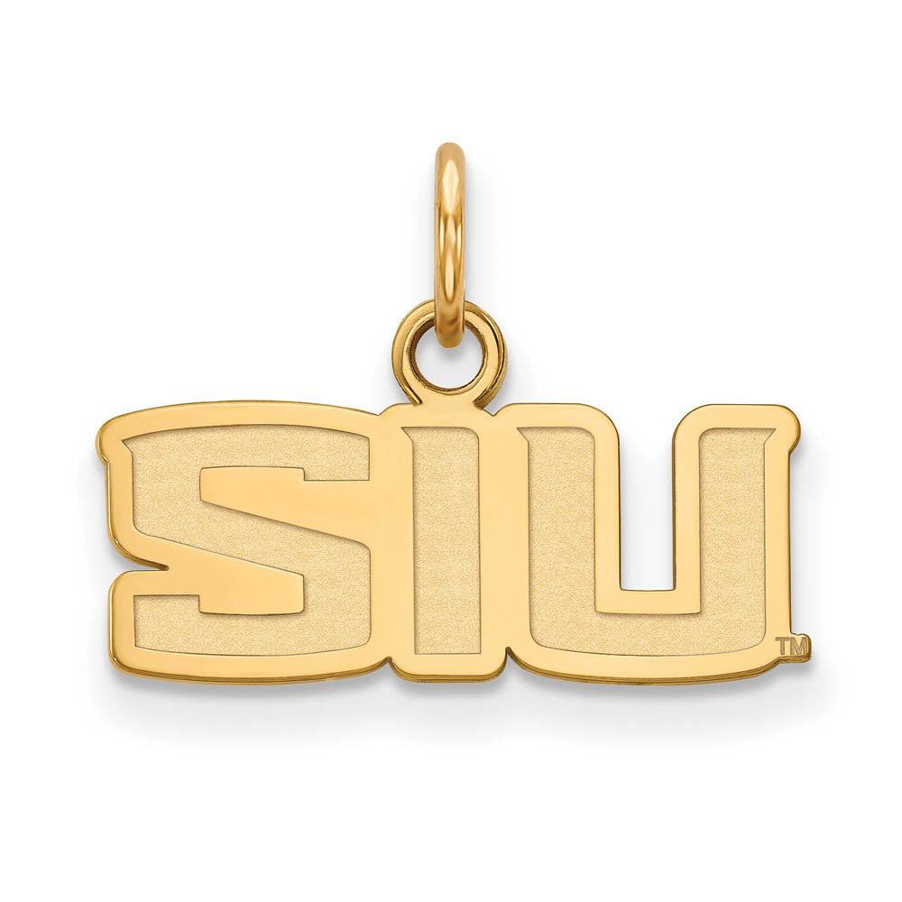 14k Yellow Gold Southern Illinois U. XS (Tiny) 'SIU' Charm or Pendant, Item P23005 by The Black Bow Jewelry Co.