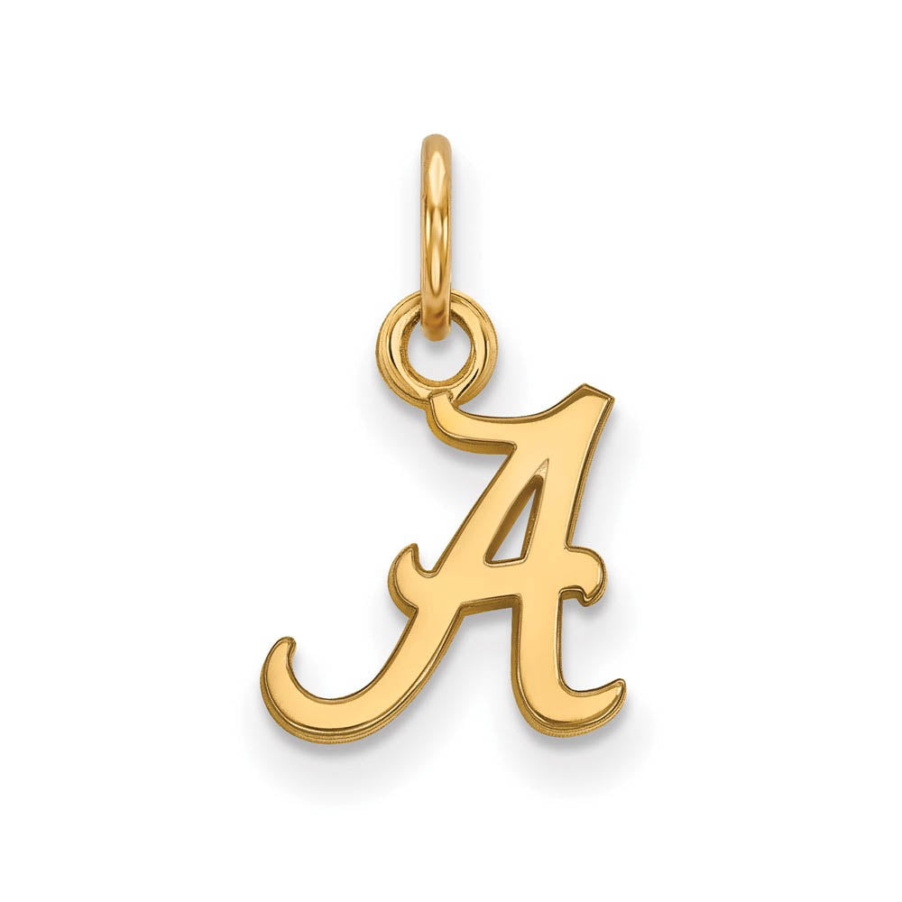 14k Yellow Gold U. of Alabama XS (Tiny) Initial A Charm or Pendant, Item P23007 by The Black Bow Jewelry Co.
