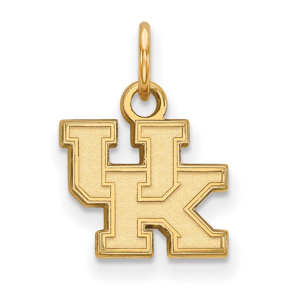 14k Yellow Gold U. of Kentucky XS (Tiny) 'UK' Charm or Pendant, Item P23018 by The Black Bow Jewelry Co.