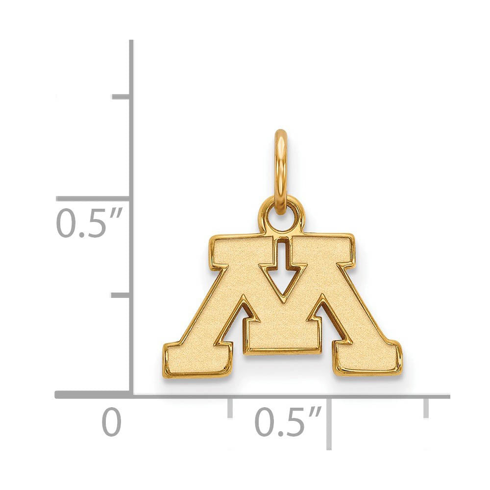 Alternate view of the 14k Yellow Gold U. of Minnesota XS (Tiny) Initial M Charm or Pendant by The Black Bow Jewelry Co.