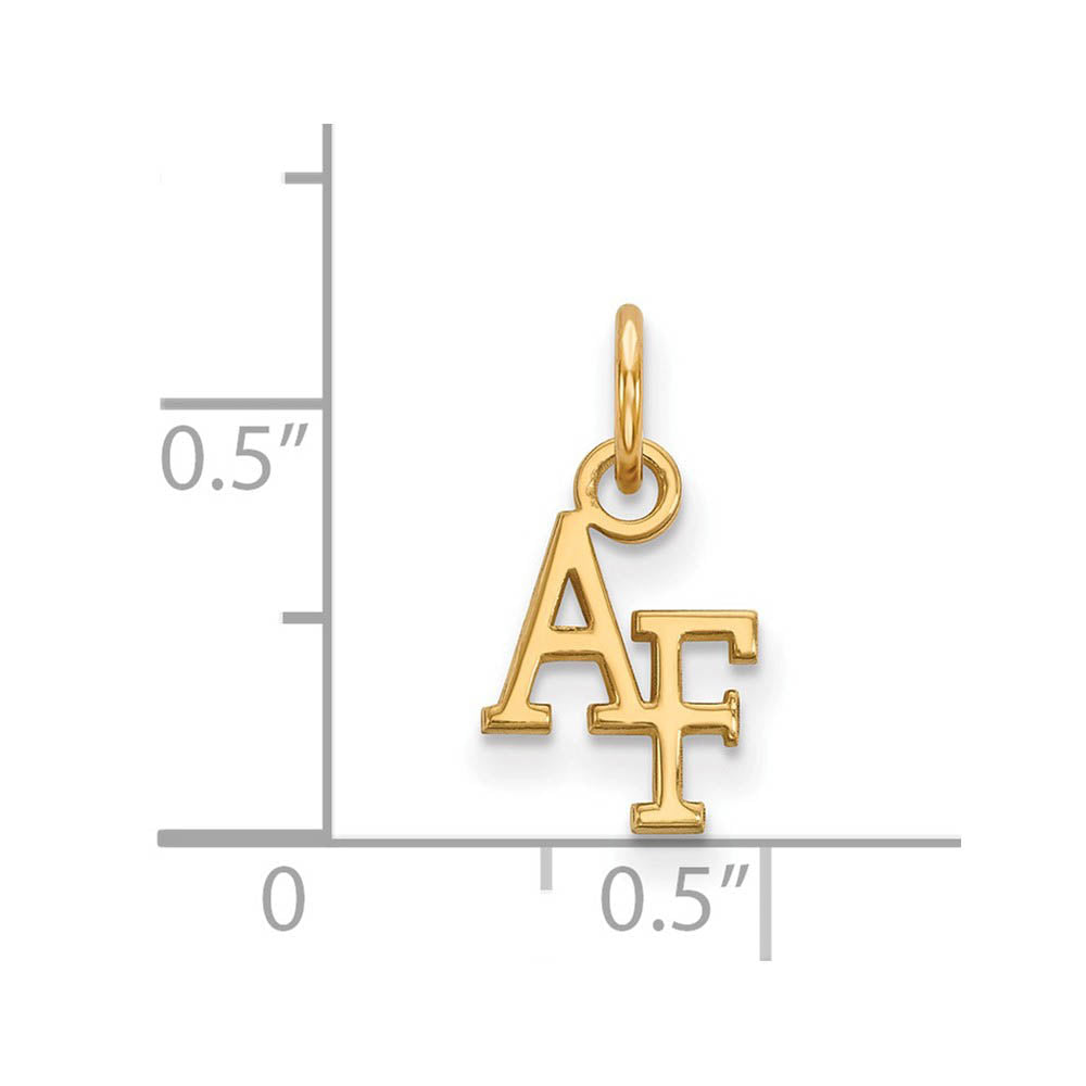 Alternate view of the 14k Yellow Gold Air force Academy XS (Tiny) Charm or Pendant by The Black Bow Jewelry Co.