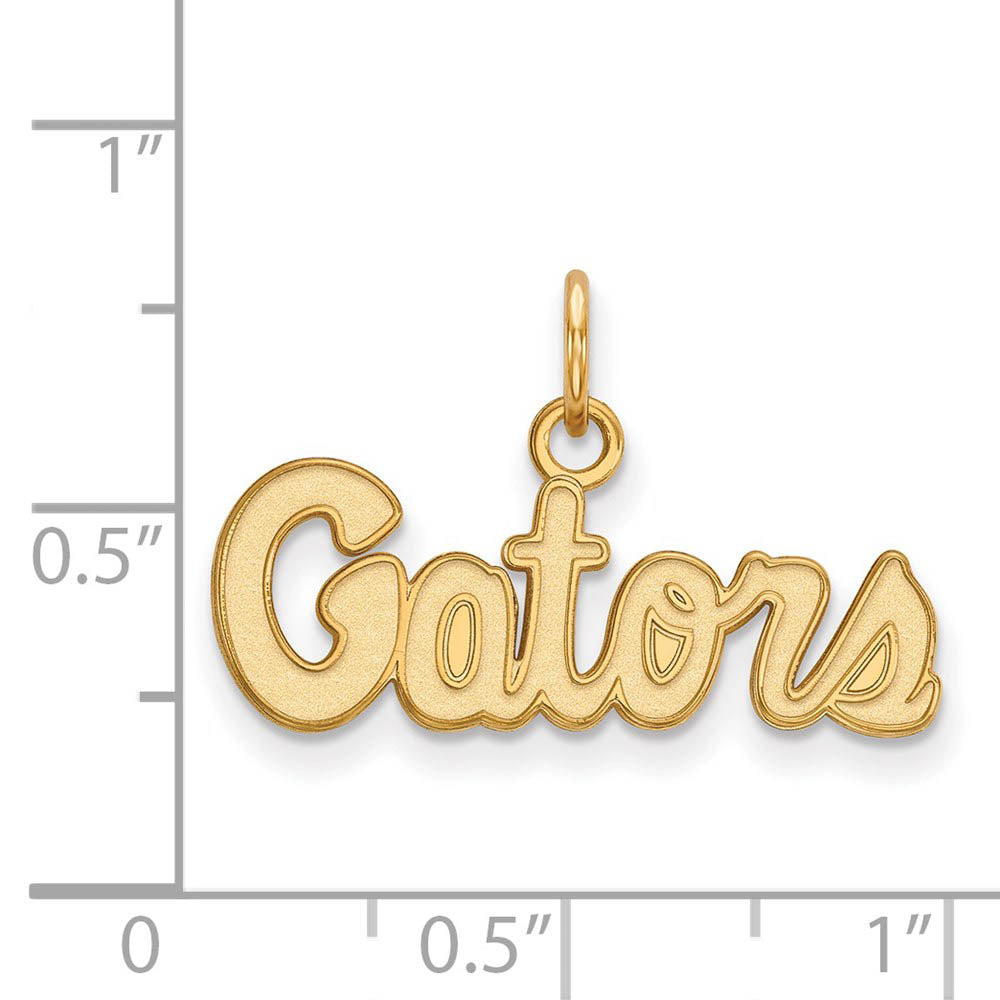 Alternate view of the 14k Yellow Gold U of Florida XS (Tiny) Script Charm Pendant by The Black Bow Jewelry Co.