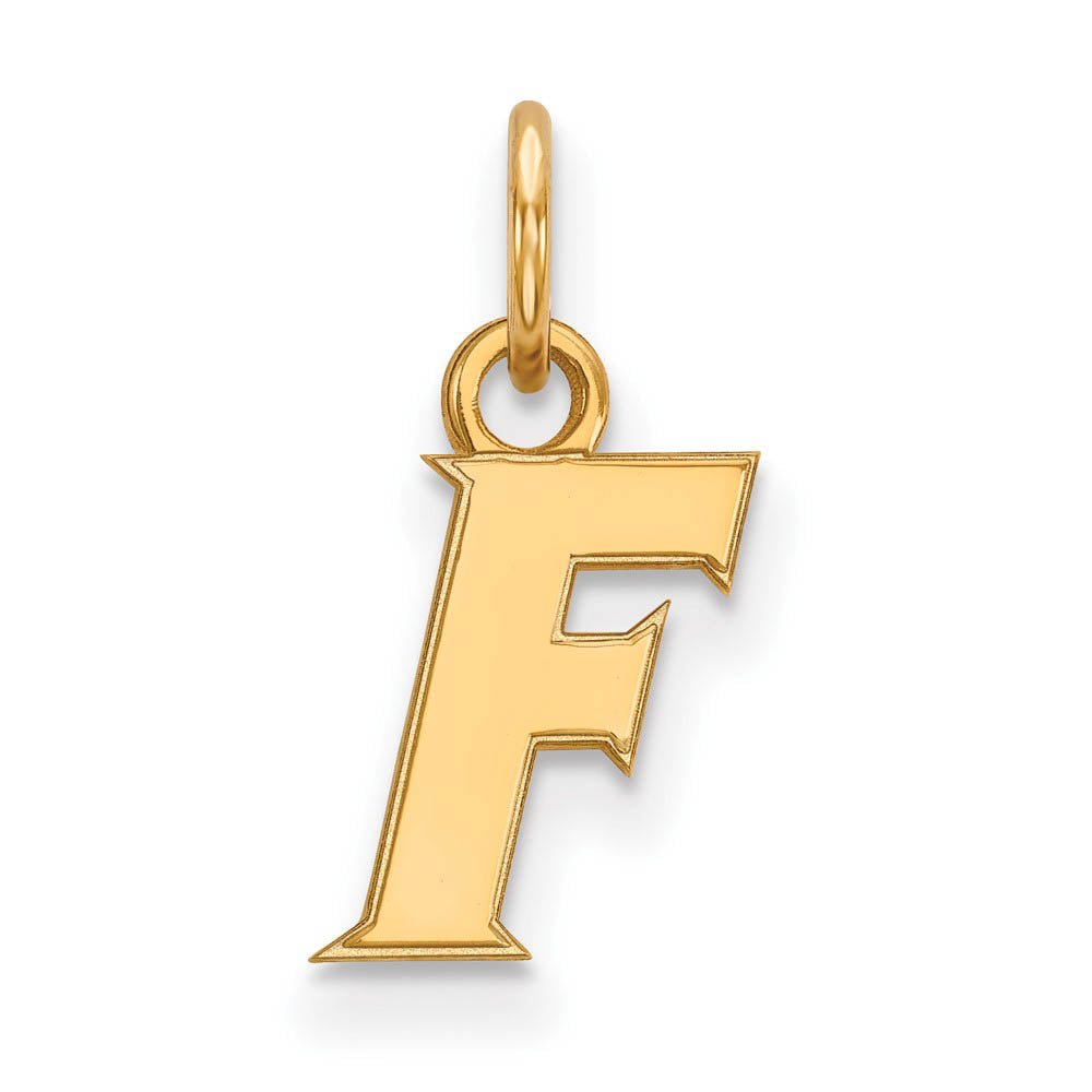 14k Yellow Gold U of Florida XS (Tiny) Initial F Charm or Pendant, Item P23069 by The Black Bow Jewelry Co.