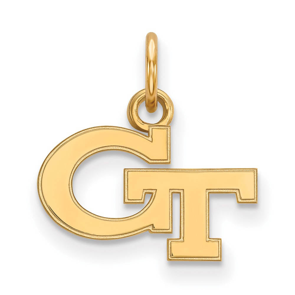 14k Gold Plated Silver Georgia Technology XS (Tiny) 'GT' Charm, Item P23088 by The Black Bow Jewelry Co.