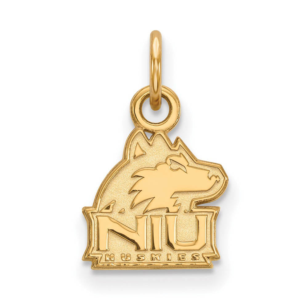 14k Gold Plated Silver Northern Illinois U. XS (Tiny) Charm or Pendant, Item P23096 by The Black Bow Jewelry Co.