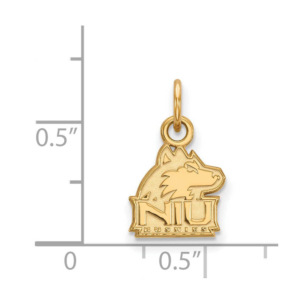 Alternate view of the 14k Gold Plated Silver Northern Illinois U. XS (Tiny) Charm or Pendant by The Black Bow Jewelry Co.