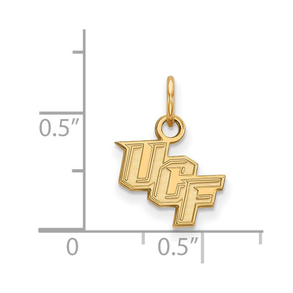 Alternate view of the 14k Gold Plated Silver Central Florida XS (Tiny) 'UCF' Charm Pendant by The Black Bow Jewelry Co.