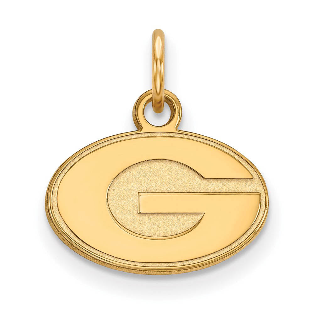 14k Gold Plated Silver U. of Georgia XS (Tiny) 'G' Charm Pendant, Item P23108 by The Black Bow Jewelry Co.