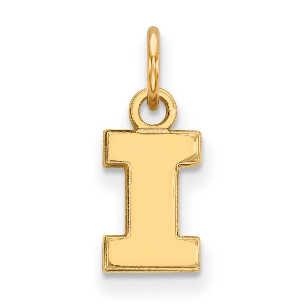 14k Gold Plated Silver U of Illinois XS (Tiny) Initial I Charm Pendant, Item P23111 by The Black Bow Jewelry Co.