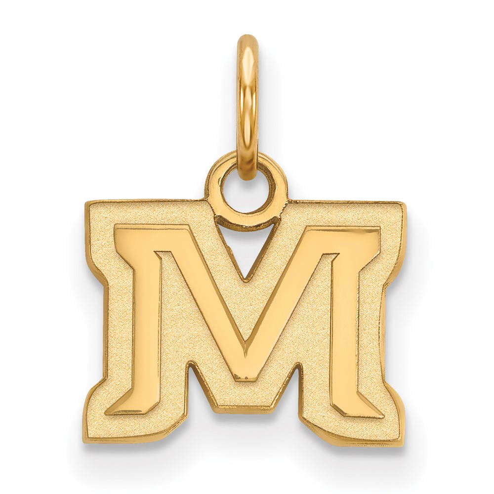 14k Gold Plated Silver Montana State XS (Tiny) 'M' Charm or Pendant, Item P23134 by The Black Bow Jewelry Co.